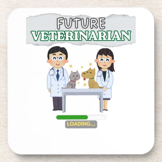 Future Veterinarian Loading – Vet Student Design コースター (正面)