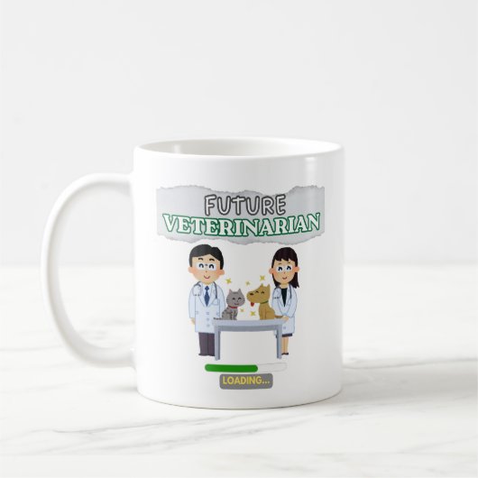 Future Veterinarian Loading – Vet Student Design コーヒーマグカップ (左)