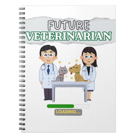 Future Veterinarian Loading – Vet Student Design ノートブック (正面)