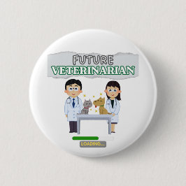 Future Veterinarian Loading – Vet Student Design 缶バッジ
