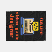 Future Video Game Designer Programmer Coder フリースブランケット (正面(横))