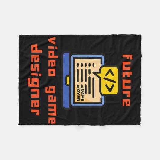 Future Video Game Designer Programmer Coder  フリースブランケット (正面(横))