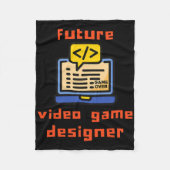 Future Video Game Designer Programmer Coder  フリースブランケット (正面)