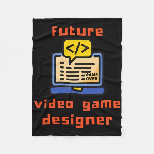 Future Video Game Designer Programmer Coder フリースブランケット (正面)