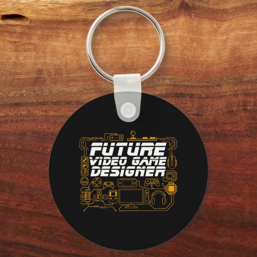 Future Video Game Designer Programmer Coding Gamer キーホルダー (正面)