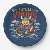 Future Viking Funny Norwegian Paper Plates ペーパープレート (正面)