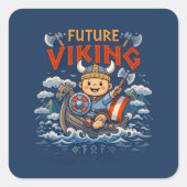 Future Viking Funny Norwegian Stickers スクエアシール (正面)