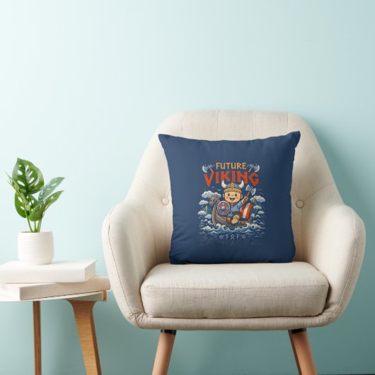 Future Viking Funny Norwegian Throw Pillow クッション (椅子)