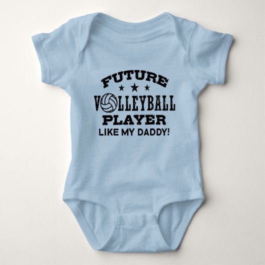 Future Volleyball Player Like My DaddyベビーBodysu ベビーボディスーツ (正面)
