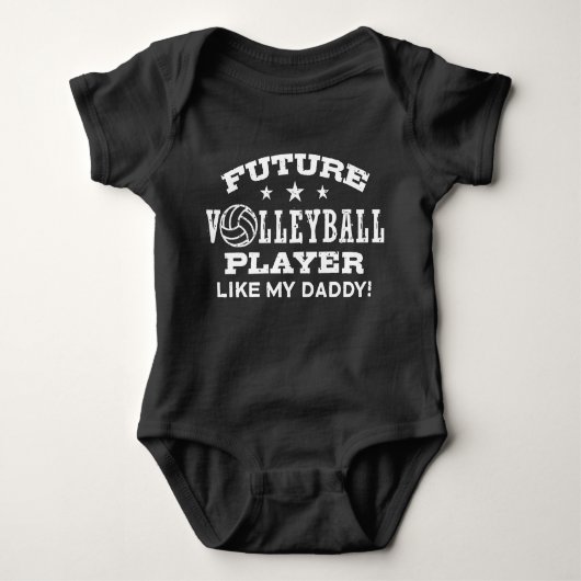 Future Volleyball Player Like My DaddyベビーT-Shir ベビーボディスーツ (正面)