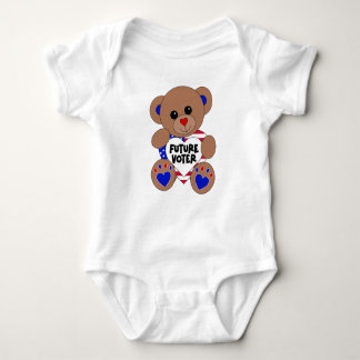 Future Voter Teddy Bear Kids Vote USA Elections ベビーボディスーツ
