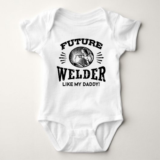 Future Welder Like My Daddy ベビーボディスーツ (正面)