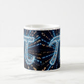 Futuristic π Mug – Pi Day March 14 Gift – Neon Mat コーヒーマグカップ (中央)