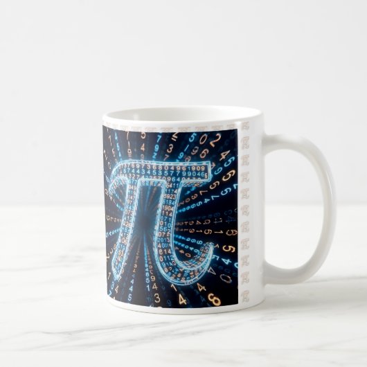 Futuristic π Mug – Pi Day March 14 Gift – Neon Mat コーヒーマグカップ (右)