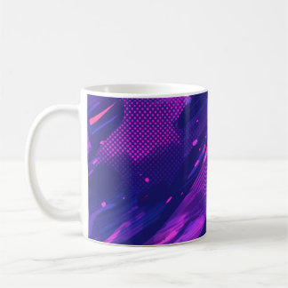 🎨 Futuristic Abstract Purple & Blue Pattern - Bol コーヒーマグカップ