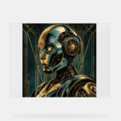 Futuristic Android Art Print | Retro Art Deco Cybe アクリルサイン (正面)