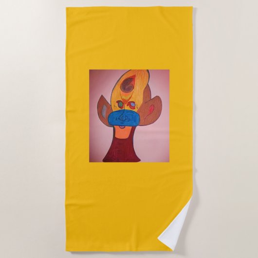 Futuristic Animal Art Beach Towel ビーチタオル (正面)