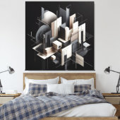 Futuristic Architectural Construct キャンバスプリント (インサイチュ (寝室))