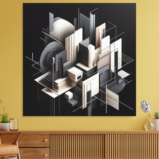 Futuristic Architectural Construct キャンバスプリント (インサイチュ (リビング))