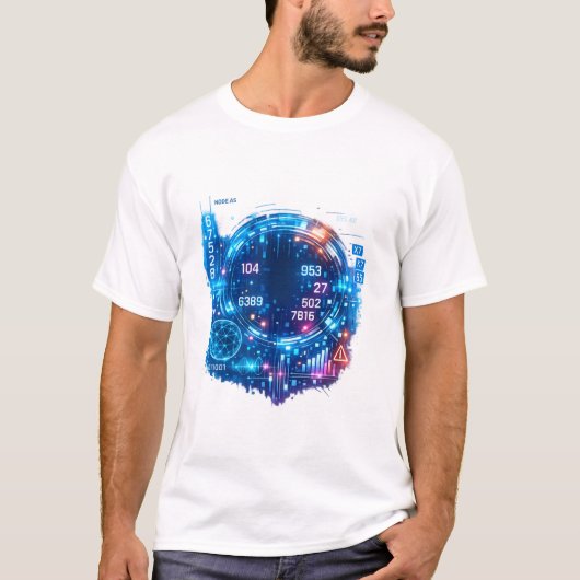 Futuristic Astronaut Tech T‑Shirt for Men Tシャツ (正面)