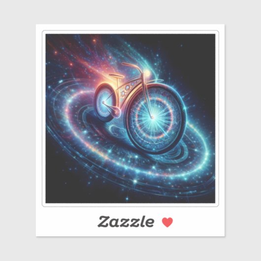 Futuristic Bike in Cosmic Space シール (シート)