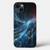 Futuristic Binary Code Data Flow Phone Case -Cyber Case-Mate iPhoneケース (裏面)