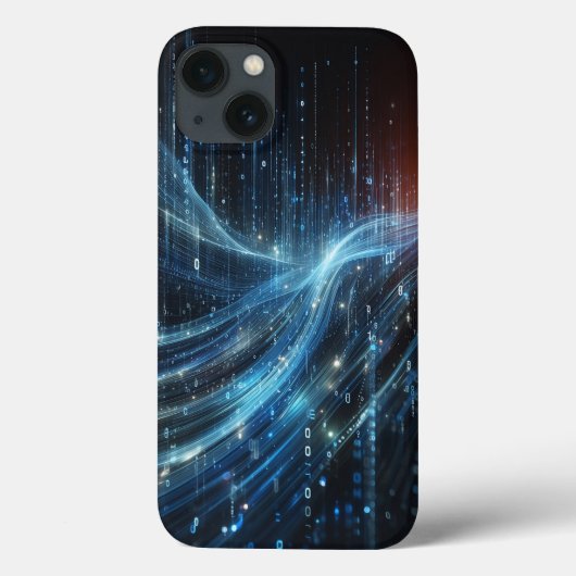 Futuristic Binary Code Data Flow Phone Case -Cyber Case-Mate iPhoneケース (裏面)