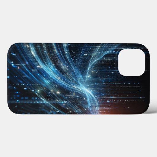 Futuristic Binary Code Data Flow Phone Case -Cyber Case-Mate iPhoneケース (裏面 (横))