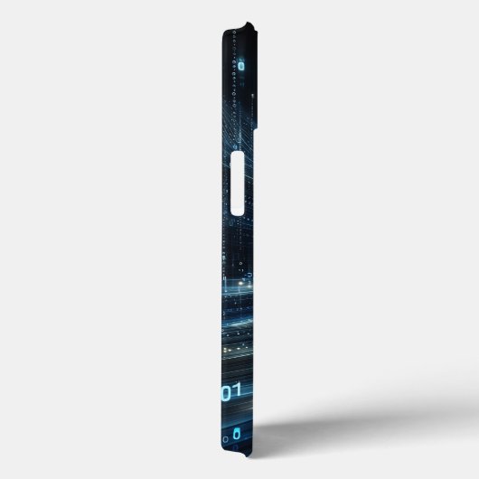 Futuristic Binary Code Data Flow Phone Case -Cyber Case-Mate iPhoneケース (裏面 / 右)