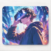 Futuristic Boy With VR - Anime Mouse Pad マウスパッド (正面)
