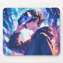 Futuristic Boy With VR - Anime Mouse Pad