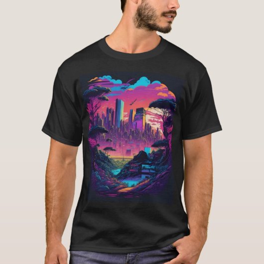 Futuristic City in a Twilight Setting   Tシャツ (正面)