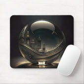 Futuristic City In Transparent Glass Globe マウスパッド (マウス)