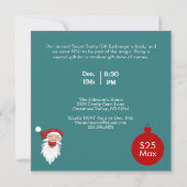 Futuristic City Santa Sleigh Gift Exchange Square 招待状 (裏面)