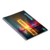 Futuristic City with Radiant Neon Portal ノートブック (右側)