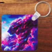 Futuristic Cosmic Neon Leopard  キーホルダー (裏面)