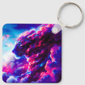 Futuristic Cosmic Neon Leopard  キーホルダー (裏面)