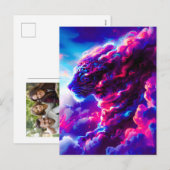 Futuristic Cosmic Neon Leopard  シーズンポストカード (正面/裏面)