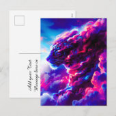 Futuristic Cosmic Neon Leopard  シーズンポストカード (正面/裏面)