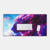 Futuristic Cosmic Neon Leopard  デスクマット (キーボード&マウス)