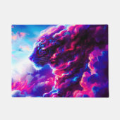 Futuristic Cosmic Neon Leopard  ドアマット (正面)