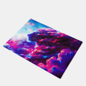Futuristic Cosmic Neon Leopard  ドアマット (アングル)