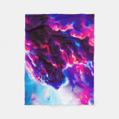 Futuristic Cosmic Neon Leopard  フリースブランケット (正面)