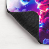 Futuristic Cosmic Neon Leopard マウスパッド (コーナー)