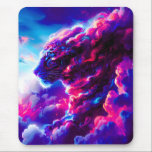 Futuristic Cosmic Neon Leopard  マウスパッド<br><div class="desc">A powerful cosmic leopard emerging from vibrant clouds of neon pink,  electric blue,  and deep violet.</div>