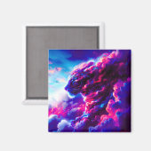 Futuristic Cosmic Neon Leopard  マグネット (正面/裏面)