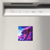 Futuristic Cosmic Neon Leopard  マグネット (インサイチュ (食洗機))