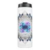Futuristic Crystal Mandala – Geometric Tech Art タンブラー (正面)