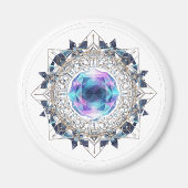 Futuristic Crystal Mandala – Geometric Tech Art マグネット (正面)