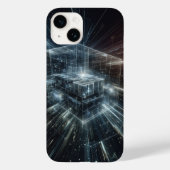 Futuristic Cyber Cube Phone Case - High-Tech Glow  Case-Mate iPhoneケース (裏面)